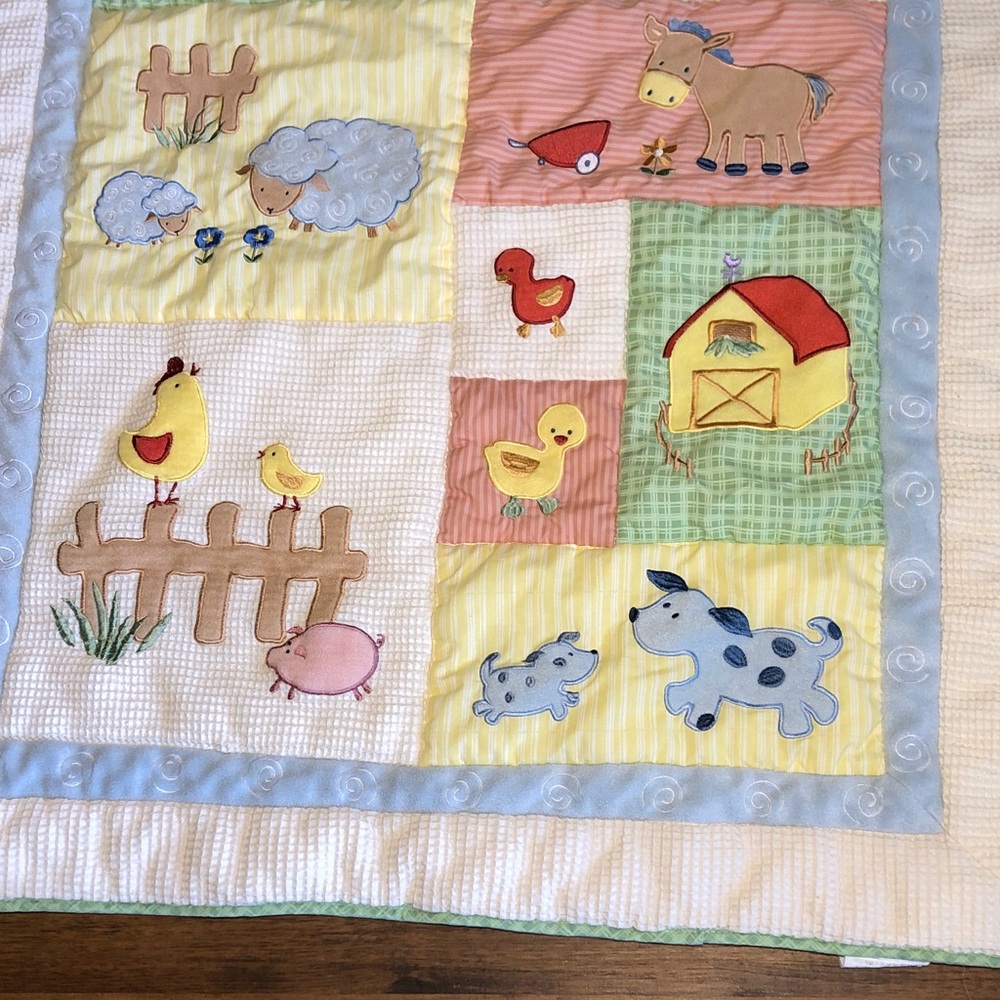 Baby Quilt Farmyard Friends KIDS LINE - Picture 3 of 12
